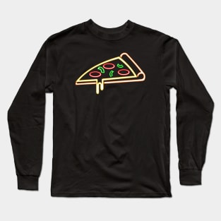 Neon Pizza Slice Long Sleeve T-Shirt